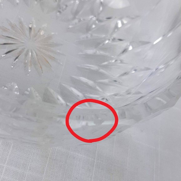 Val St Lambert Crystal Glass Covered Candy Dish Thistle Pineapple Finial Signed - Picture 12 of 12